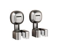 Generico Gancio for scopa a parete con clip for a ventosa, compatibile for cucina, WC, bagno, organizzazione, portautensili for la pulizia(Gray 2 PCS)