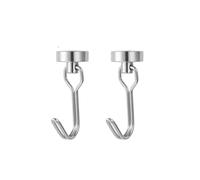 Generico Gancio magnetico da 4 pezzi, senza trapano, resistente, nero/bianco, for frigorifero, girevole a 360°, for cucina e bagno(Light gray)