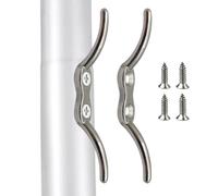 Generico Gancio per Bitta per Asta Bandiera - 2 Pezzi in Acciaio Inossidabile di Marino | Gancio per Tacchetta in Corda con Viti | Hardware Durevole per Nave, Kayak, Canoa, Yacht, Lago, Uso