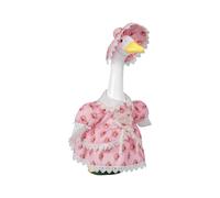 Generico Garden Geese Clothes With Hat,for Outdoor Garden Courtyard Lawn Patio Pathway Party Classroom | Funny Porch Goose Outfits - Retro Lace Trim Floral Puff Sleeve 2 Piece,