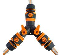 Generico Garden Hose Splitter - ABS 12mm ID 16mm OD 3 Way Adapter | Hoses Quick Connect with Shutoff Valves, Irrigation Drip Watering, Car RV Washing | 3 Way Hose Connector Garden Lawn Backyard Patio