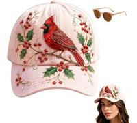 Generico Garden Morning Baseball cap, Adjustable Cotton Hummingbird Flowers Baseball Hat, Women's Sparkle Washed Botanical Sun Hats