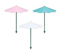 Generico Garden Parasol Adjustable Tilting Sun Shade - 3 Pieces Outdoor Potted Plants Shade | Small Planter Umbrellas For Outdoor Yard Patio Porch Backyard Deck Balcony Nursery Flower Bed