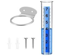 Generico Garden Rain Gauge - 21x4cm Transparent Outdoor Water Meter, Freeze-Proof Rainfall Measuring Tool with Large Numbers for Lawn, Yard, Deck, Fence, Farming, Irrigation, Weather Monitoring