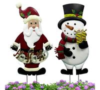 Generico Garden Santa Yard Stakes - Santa Claus Garden Decoration Christmas | Colorful Yard Plug-In Santas Claus Light | Christmas Stakes Light For Gardens, Patio, Park, Yards