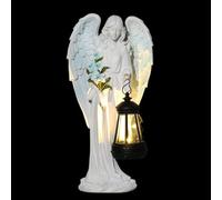 Generico Garden Solar Angels, Resin Whimsical Sculpture, Weather-Resistant Angel Statue, 12.4x3.3x4x5.3 Inches Compact Backyard Statue, Ideal for Christmas, Front Yard, Landscaping, Patio and Porch