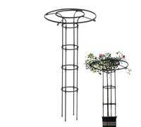 Generico Garden Trellis - 70.87in Umbrella Tower Frame | Garden Climbing Trellis Vines Support Frame for Yard | Vertical Metal Flower Stand Climbing Plants Flowers, PP Coated Steel Black, 1 Pack
