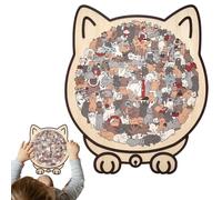Genérico Gatti - in legno, gioco da tavolo a forma di animale, 135 pezzi, puzzle educativo a labirinto, opera d'arte decorativa in colore Morandi, per bambini