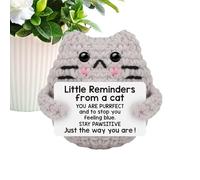 Generico Gatto All’uncinetto Ispiratore - Gatto In Poliestere Fatto A Mano | Testa Di Gattos Divertente E Antistress Regalo Per Amiche, Sorelle, Giovani Adulti, Decorazione Comfort Mini Idea Regalo