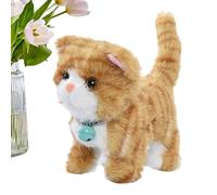 Generico Gatto di peluche elettrico - Giocattolo per gatti da 7,09 pollici | Peluche in ABS - interattivo che registra canti e passeggiate con scodinzolanti, compagno alimentato a batteria 17x10x1