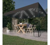 Generico Gazebo con Stringa di Luci LED 3x4 m Antracite,Prato e Giardino,Vita all'aperto,Strutture da Esterno,Baldacchini e gazebo-3070323
