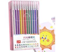 Generico Gel Glitter Pens - ABS, 16cm, Vibrant Coloured Writing Set, Stable Ink | Artist Drawing Tools, Leak Resistant, Smooth Flow, Portable Design For Sketching, Painting, Writing, Kids