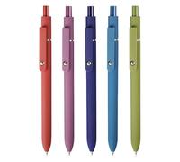 Generico Gel Pens - Slim Signature Pen - Set Of 5 Soft Touch Barrel Smooth Writing Pens, Retractable Note-Taking For Students Teachers Classroom Lecture Journaling