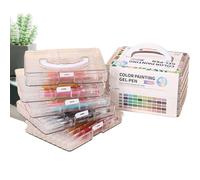 Genérico Gelstifte | Schulbedarf Marker, Buntstifte Mit Farbtinta Und Aufbewahrungsbox Großes Fassungsvermögen Schreiben Für Kinder Zeichnen Kritzeln Journaling Kunst Mädchen Frauen Männer