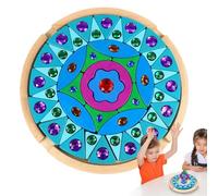 Generico Gem Stacking Blocks - Wooden Pattern Building & Rainbow Stacking Blocks, Sparkling Gem Puzzle | Educational Early Learning Toy for, Colour Recognition, Motor Skills Development