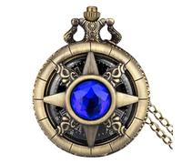 Generico Gemstone Pocket Watch, Roman Numerals Scale Pockets Watches with Chain, 2.32x1.8 Inch Compact & Portable, Steampunk Vintage Timepiece, Classic Gift for Men, Christmas and Collector