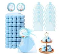 Generico Gender Reveal Soap - 4.6x5.8cm, Footprint Shape Soap, 10 Sets Handmade | Gentle Scent, Handmade Soaps Favors, Scented Party Souvenirs for Guests, Shower, Gender Reveal, Birthday, Wedding