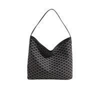 Generico Geometric pattern hobo bag, Elegant Hobo Bag Large Purse Geometric pattern Tote Bag, stylish women's crossbody bag (Black)