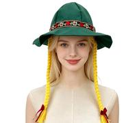 Generico German Hat for Women with Braids Traditional Oktoberfest Headwear