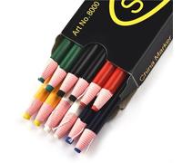 Generico Gesso da sarta 1/10/20/30 Pezzi/Set di pennarelli cancellabili for Tessuti, Gesso for Sartoria, Patchwork, Abbigliamento Fai da Te, Set Attrezzi Cucito, Accessori for Ricamo(Colroful-12pcs)