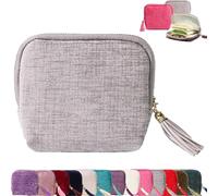 Generico Gettoreach Travel Jewelry Case, Five Compartments With Additional Space On Both Sides with Tassel Zipper Design, Travel Jewelry Organizer Safeguards Jewelry From Scratches (Gray)