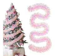 Generico Ghirlanda di orpelli Rosa da 2 Metri per Albero di Natale - Ghirlanda Natalizia con Frange Rosa | Decorazione da Parete per Sfondo per Feste, Matrimonio, Halloween, Giardino all'aperto