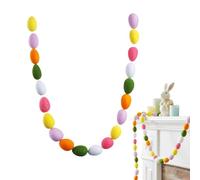 Generico Ghirlanda di Pasqua - Stendardo Decorativo Primaverile con Palline di Feltro Colorate - Bandiera per Festa di Pasqua con Uova Pastello,per Alberi Finestra Porta Parete Camini Interno Ed