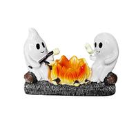 Generico Ghost Campfire Statues, Halloween Fireplace Decor, 2.95x4.33in Spooky Season Figurines, Compact Lifelike Resin Detail, Home Spooky Decorations for Mantel, Shelf, Desktop