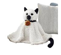 Generico Ghost Cat Plush, Halloween Huggable Doll, 6.3x11.42x5.51 Inches Stuffed Soft Plushes Sleeping Pillow, Cute Spooky Decoration for Boys, Girls, Birthday, Party, Bed, Halloween Decor