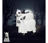 Generico Ghost Cow - Decor, Decorative Prop, Halloween Cow Decorations Outdoor Sculpture Statue，Mental Ghost Cow Decoration,Cute Ghost (2PCS)