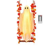 Generico Ghost Decorations, Spooky Cute Horror Haunted House Prop | 43.31x15.75 inches Halloween Flying Ghosts With Led Lights for Holiday Outside Backyard Tree Yard