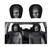 Generico Ghost Face Car Headrest Covers, 2PCS Scary Face Seat Headrest Dust Protectors, Funny Halloween Car Interior Accessories, Elastic Soft Washable Auto Head Rest Covers for Cars, Trucks, SUVs
