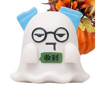 Generico Ghost Figurine, Cute Small Halloween Resin Sculpture, Decorative Ornament for Display Shelf, Spooky Home Accent, Ideal for Bedroom Living Room Dressing Table Nightstand Bedside Cabinet