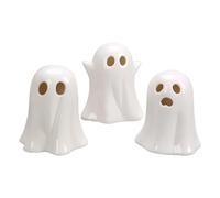 Generico Ghost Figurine, Home Seasonal Decor For Holidays, 3 Pieces Cute Miniature Collectible Ornaments Halloween Sculpture Ghost LED Lighting For Haunted House Mantel Shelf Windowsill Fireplace