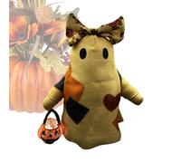 Generico Ghost Figurine - LED Halloween Mantel Sculpture with Pumpkin Light