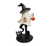 Generico Ghost Figurine With Witch Hat Resin - Halloween Party Statue
