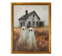 Generico Ghost Framed Wall Decor, Halloween Ghost Wall Art Framed, 9.45x7.48x0.71 Inch Spooky Artwork Poster For Halloween, Bedroom, And Bathroom