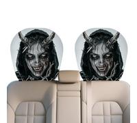 Generico Ghost Headrest Covers For Car 2 Pieces Halloween Spooky Universal