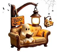 Generico Ghost Lamp - Decorative LED Halloween Cat Reading Book Table Light