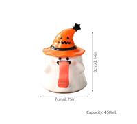 Generico Ghost Mug - Halloween Coffee Mug | Water Mugs For Home | Novelty Drinking Cups | 450ml Ceramic Ghost Shape Coffee Cup With Lid For Halloween Juice Wine Beer Living Room Movie Nights Teachers