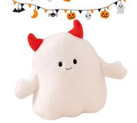 Generico Ghost Plush Pillow - Cute Halloween Cushion, Funny Stuffed Doll | Soft Decorative Throw Pillow with Pumpkin Hat, Evil Horn Ghost Toy for Sofa Bed Room Holiday Home Decor