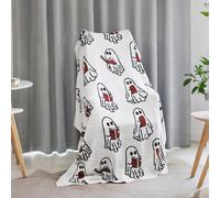 Generico Ghost Reading Blanket, 2025 New Halloween, Ghost Book Throw Blanket 50 X 60'', Cute Fall Knitted Gift for Spooky Season (1pcs)