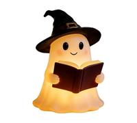 Generico Ghost Reading Book Lamp - Spooky Table Decoration, Halloween Figurine Light | Cute Ghost Sculpture Ambient, Illumination Decorative Display Accent For Whimsical Seasonal Interior Moods