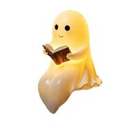 Generico Ghost Reading Lantern, Halloween Resin Figurine Decoration For Bedroom, Cute Ghost Night Light, Study Bedside Bookshelf Kid's Room Office Home College Dorm