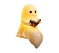 Generico Ghost Reading Lantern, Halloween Resin Figurine Decoration For Bedroom, Cute Ghost Night Light, Study Bedside Bookshelf Kid's Room Office Home College Dorm