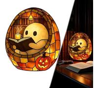 Generico Ghost Reading Night Light with Flickering Flame - Handmade Style Book Lamp for Readers, Halloween Decor (1pc)
