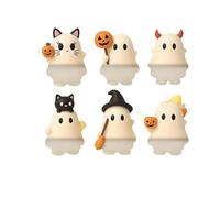 Generico Ghostees Mystery Phone Buddy, Halloween Cute-Ghost Phones Charm Cute Cling Decoration, Stick-On Halloween Ghost & Pumpkin Phone Topper For All phones (6Pcs*Mix)