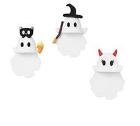 Generico Ghostees Mystery Phone Buddy, Halloween Cute-Ghost Phones Charm Cute Cling Decoration, Stick-On Halloween Ghost & Pumpkin Phone Topper For All phones (3Pcs*a b c)