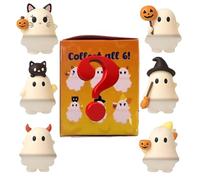 Generico Ghostees Mystery Phone Buddy, Halloween Mystery Blind Box Ghost & Pumpkin Phone Topper, Stick-On Mini Buddy Phones Charms, 6 Differents Random (1 Random)