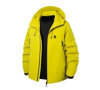 Generico Giacca Antipioggia Uomo Neve Parka Invernale Pioggia Elegante Tattico Cerata Giubbotto Vento Impermeabile Softshell Bicicletta Da Lavoro Sci Militare Cappotto Giallo L